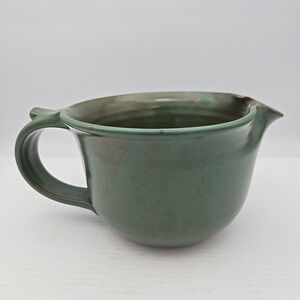 Alewine Pottery Green Brown Studio Stoneware Pitcher Vase